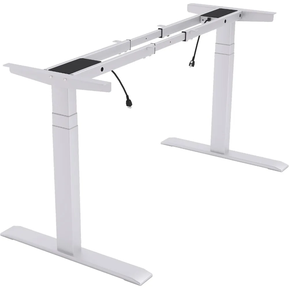 Dual Motor 3 Stage Electric Adjustable Standing Desk Frame Heavy Duty 300lb Load Capacity for Home Office