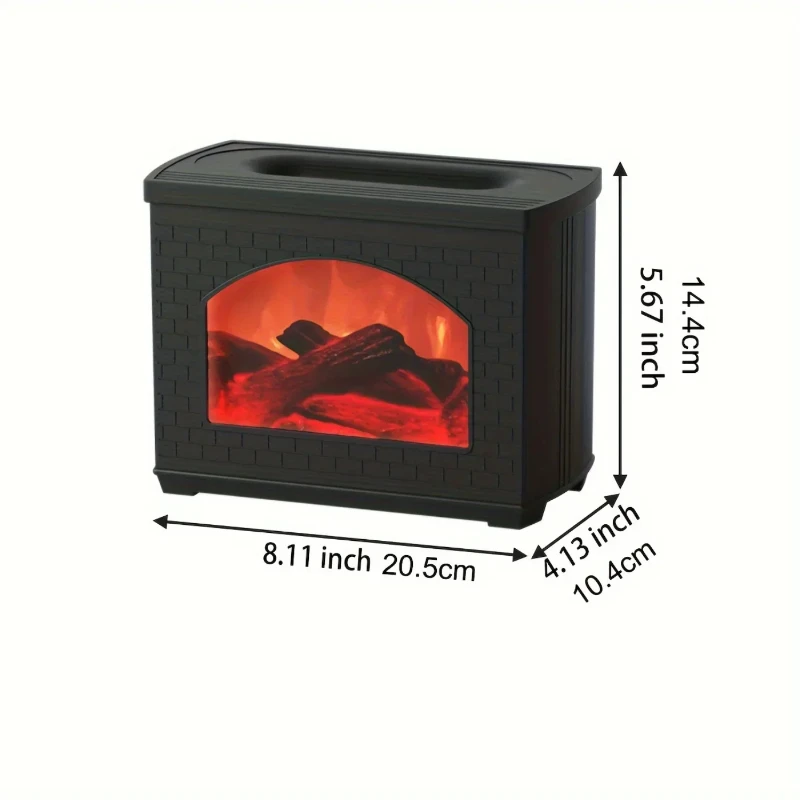 Lampu Malam LED Pelembap Udara Meja, Hadiah Penyemprot Kabut Halus Api Simulasi untuk Perapian Rumah Pertanian Estetika Lucu Penting