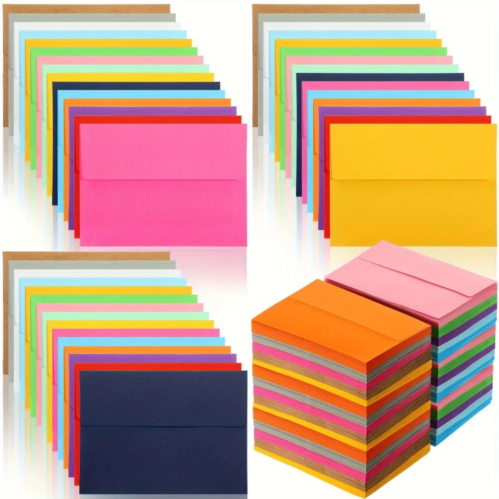 

300 Pieces A9 15 Colors Invitation Envelopes For 5.5 X 8.5 Inch Cards Peel And Press Rainbow Seal Envelopes Mailing Envelopes