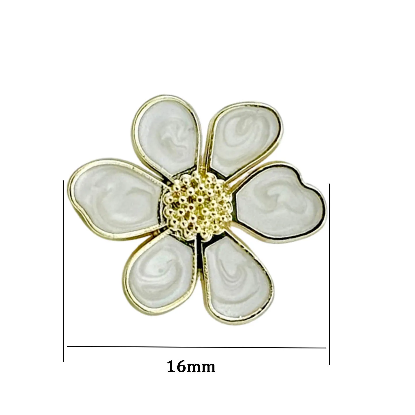 10 Stück Metallknöpfe zum Nähen, Kleidungszubehör, DIY-Handwerk, Dekoration, Mode-Pulloverknöpfe, Blumenform, goldene Knöpfe, 16 mm/19 mm – Detail 5