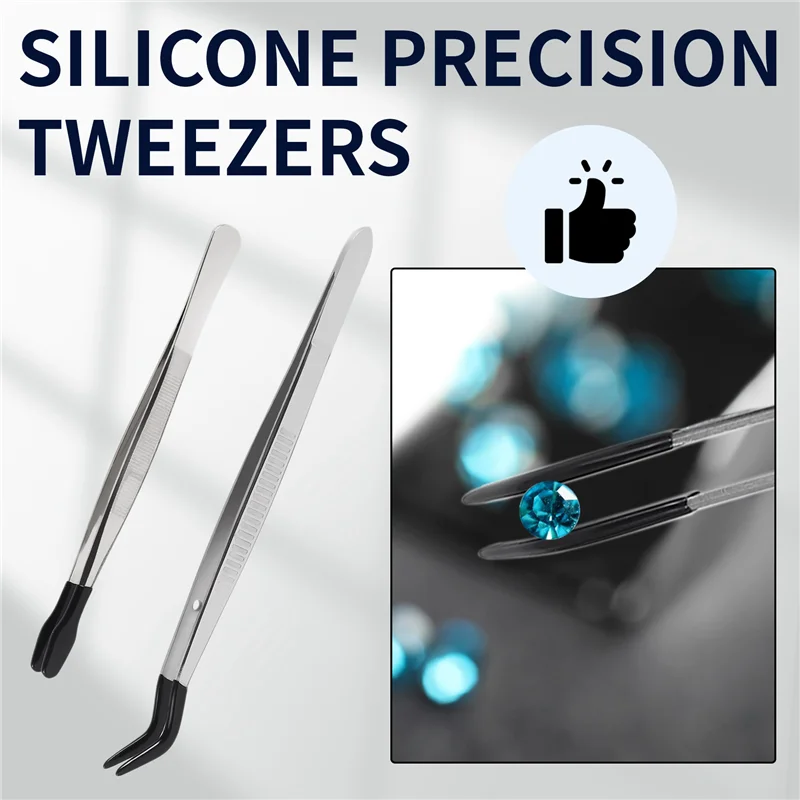 A84Z-6 pezzi di pinzette con punta in gomma pinzette di precisione in silicone PVC laboratorio industriale hobby artigianale pinzette strumento