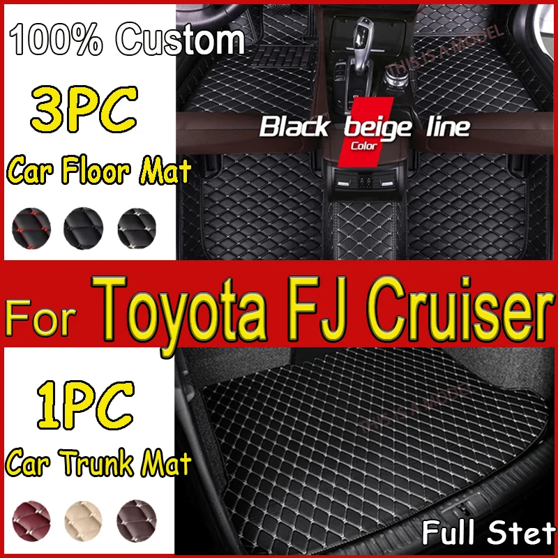 Car Mats For Toyota FJ Cruiser XJ10 2007~2022 Auto Durable Carpet Rugs Leather Mat Waterproof Floor Pad Full Set Car Accessories