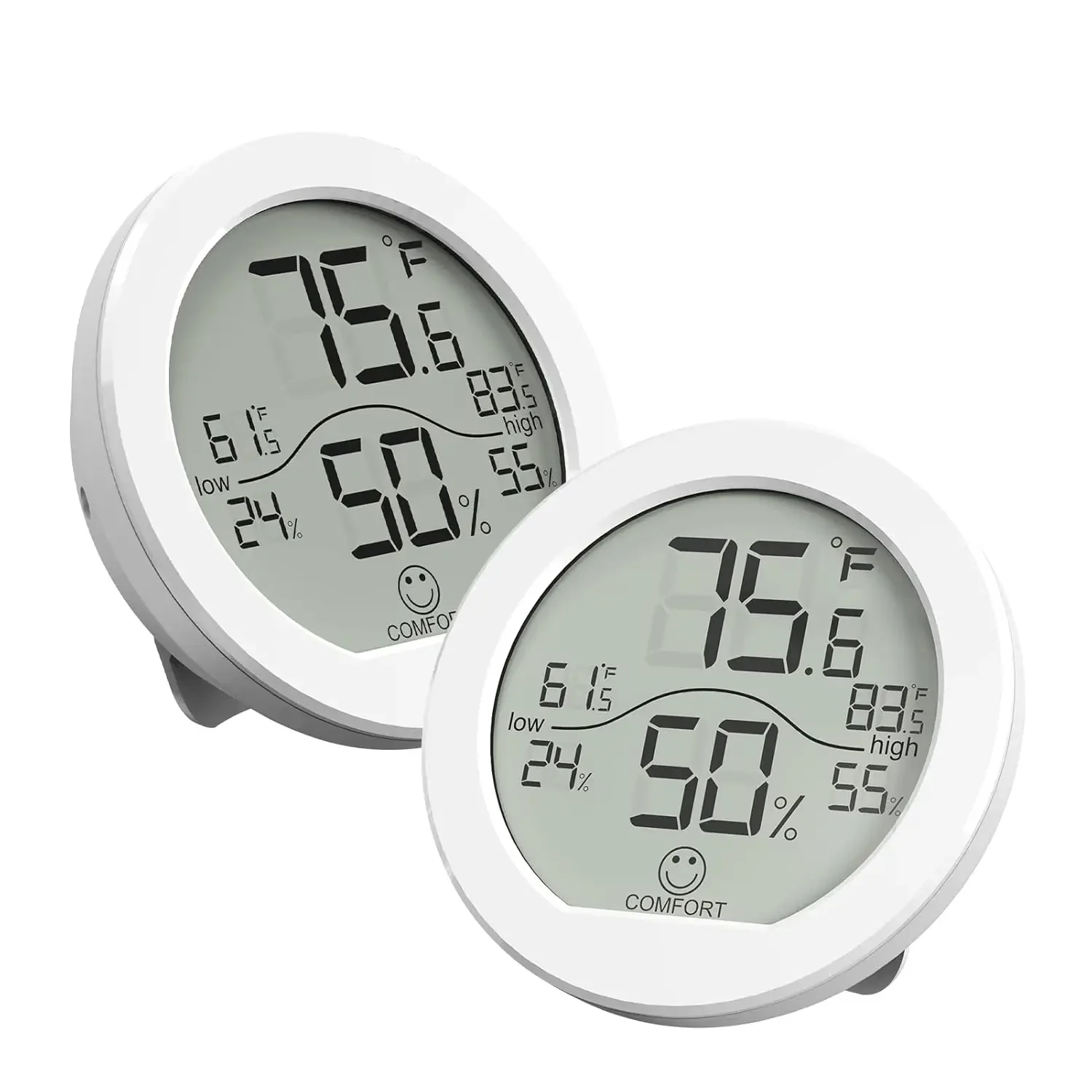 

Indoor Thermometer Hygrometer With High Accuracy, Max/Min Records, 2 Pack