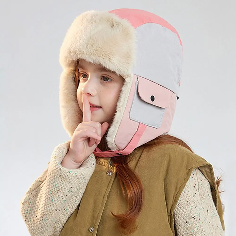 

Fashion Warm Children's Winter Hats Windproof Pilot Hat Thickening Cold Proof Ear Protection Cap Kids