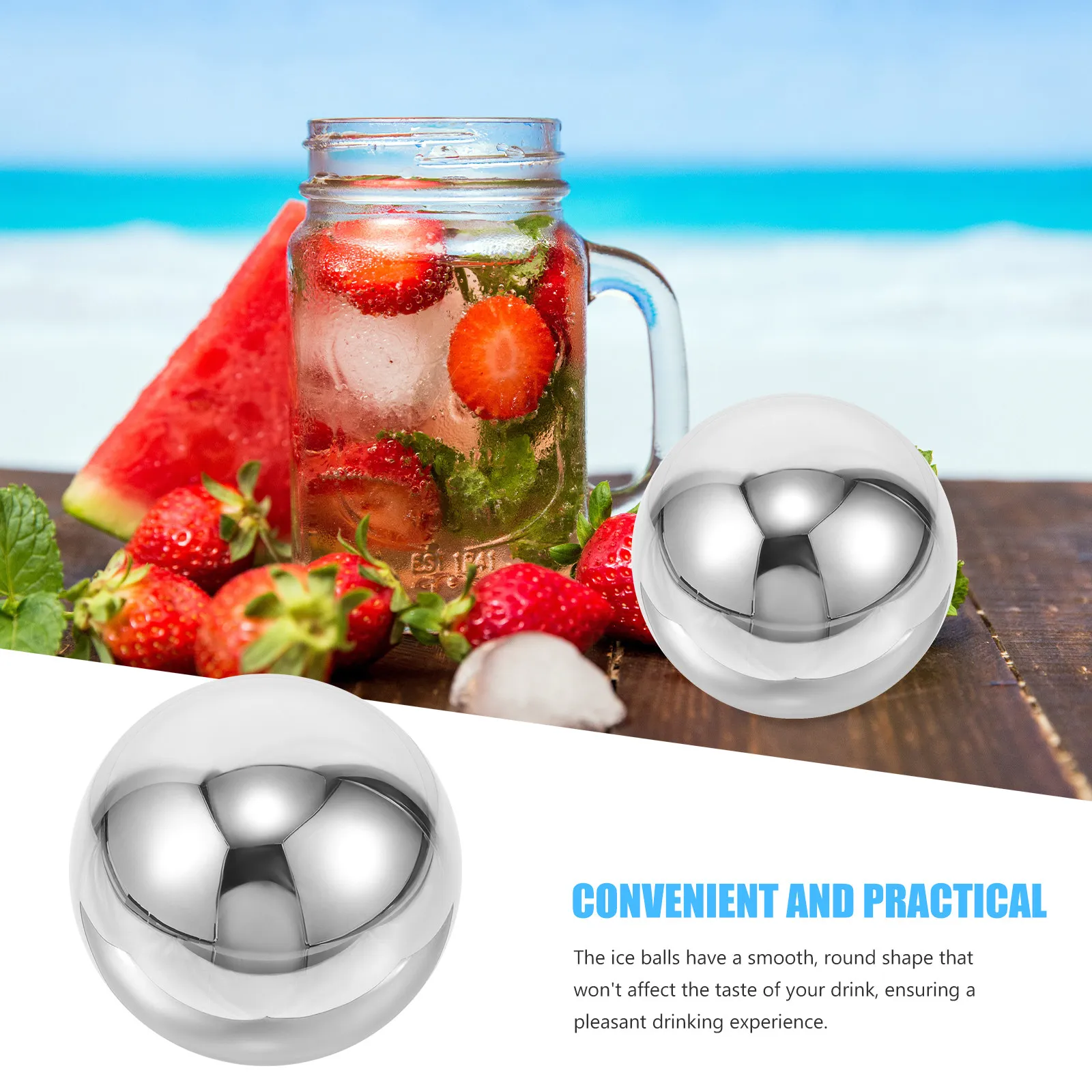1Set Stainless Steel Cooling Balls Reusable Non-Melting Metal Balls for Beverage Chilling Coffee Tea Wine Stones - view 5