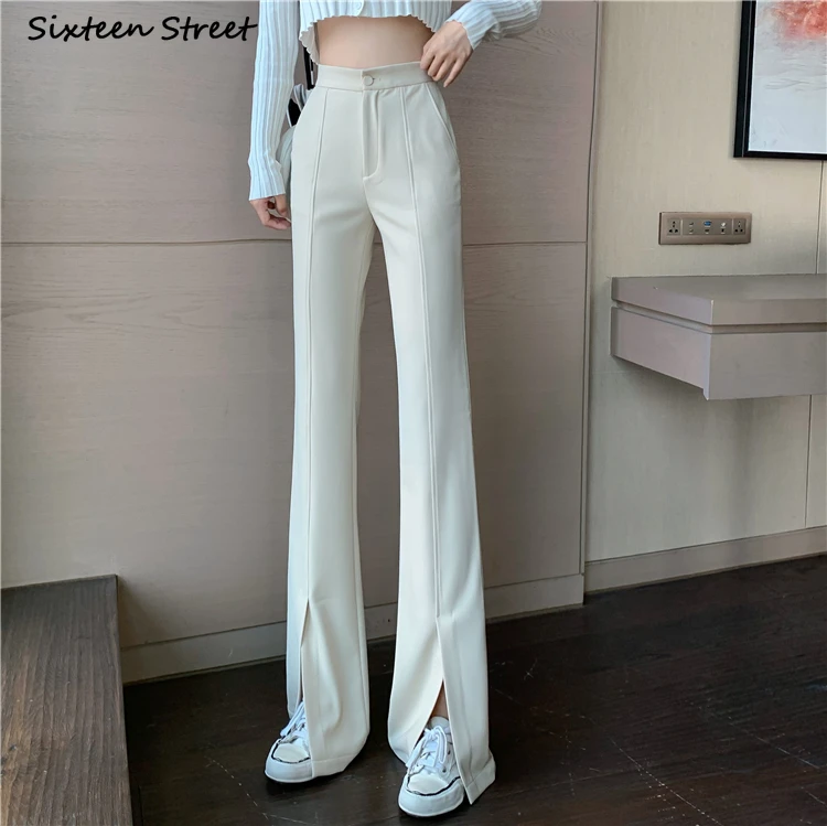 

Wide Leg Pants Apricot Chic High Waisted Women Trousers Korean Fashion Elegant Vintage Straight Pants Women Business Work Bottom