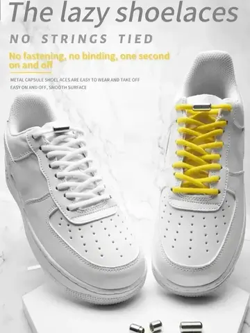 New Version Elastic No Tie Shoelaces Metal Lock Shoe Laces for Kids Adult Sneakers Quick Shoelaces Semicircle Shoestrings