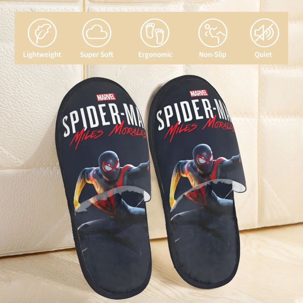 Spider-Man Spider Man Indoor Slippers with Memory Foam Slipper Gift for Women Men House Shoes with Anti-Skid Sole