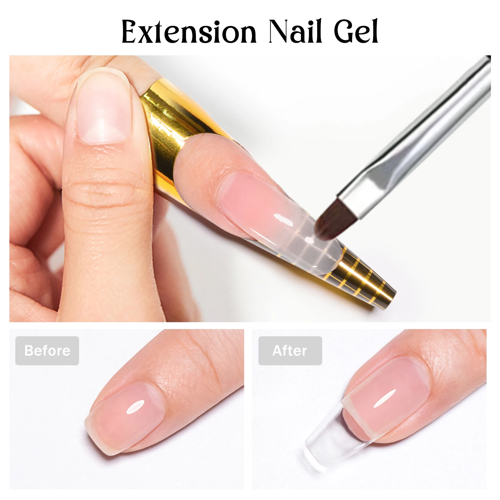 7 قطعة 100 مللي واضح سريع تمديد جيل للأظافر عدة قاعدة معطف فوقي UV LED علاج طويل الأمد لمدة 28 يومًا + DIY بها بنفسك مانيكير مستلزمات الأظافر #2