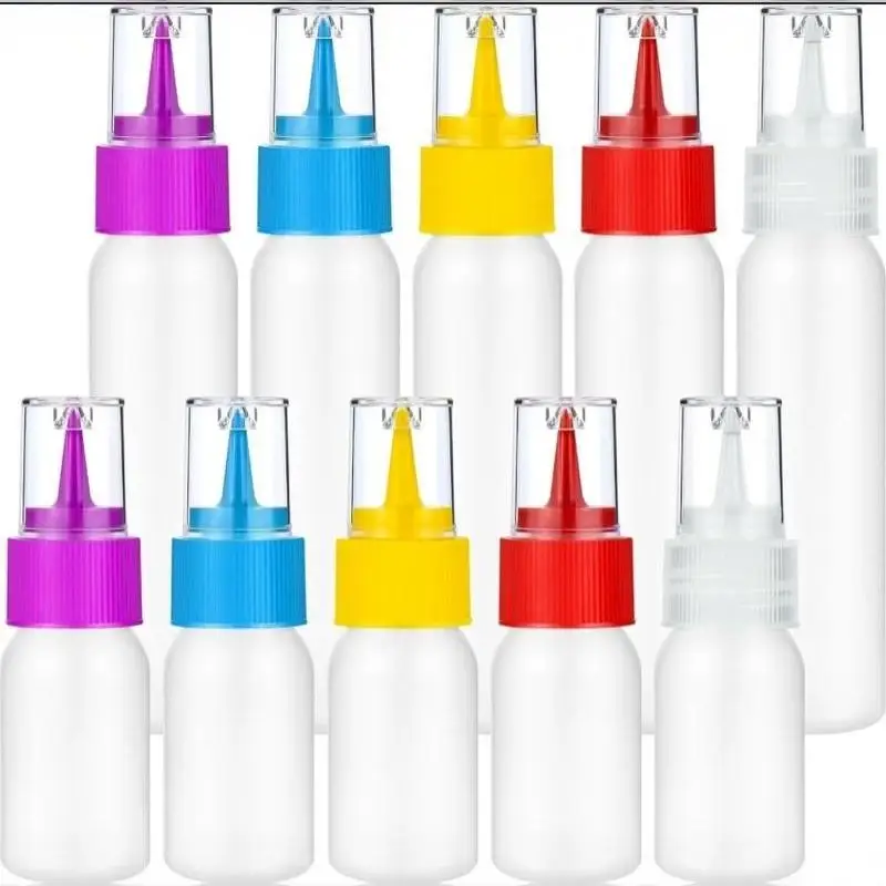 Nachfüllbare 30-60ml PE-Kunststoff-Quetschflaschen mit Staubdichtem Langspitzenverschluss, Mattierte Behälter für Kuchendekoration und Beschriftung – Detail 10