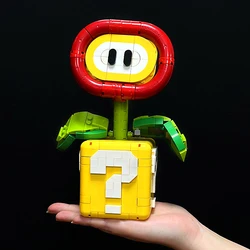 New Creative Flame Flower Building Blocks MOC DIY Potted Plant Model Desktop Decor Birthday Christmas Gifts Carnivorous Plant