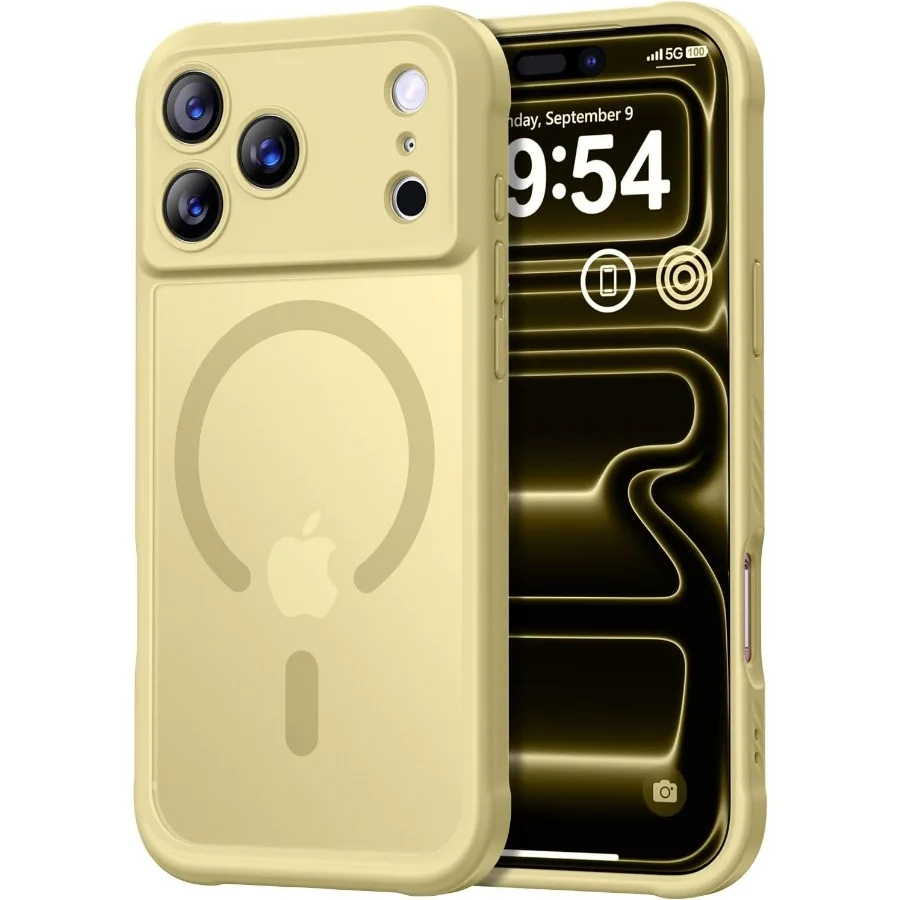 

Для iPhone 17 Pro с поддержкой Magsafe, полная защита камеры, полупрозрачный матовый военный класс