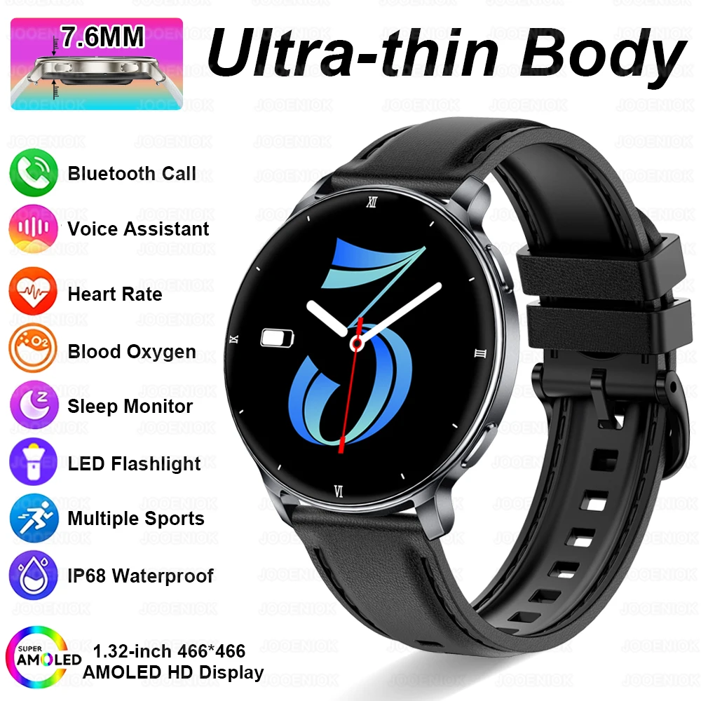 7.6MM Smart Watch 1.32'' AMOLED HD Screen