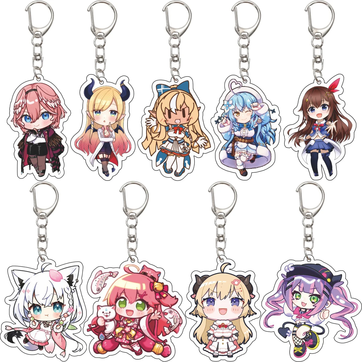 55MM Anime HOLOLIVE Schlüsselanhänger Minato Aqua Sakura Miko Usada Pekora Tokino Sora Hoshimachi Suisei Acryl-Schlüsselanhänger Niedliche Geschenke