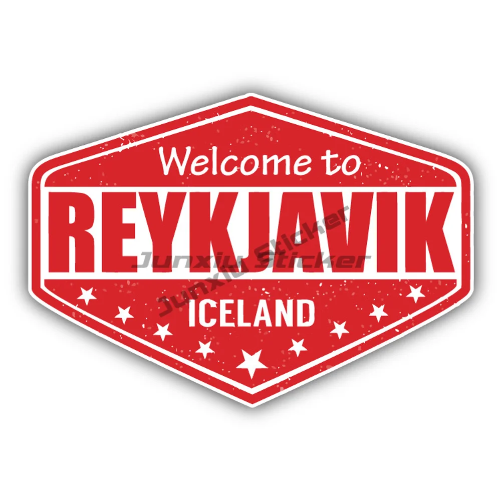 

Reykjavin City Iceland Sticker Travel Stamp Car Bumper Waterproof Sticker Styling Decal Pvc Boat Accessories Style For Car Suv