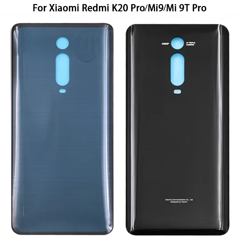 Tampa traseira da bateria para Xiaomi Mi9T, Mi 9T Pro, K20 Pro, caixa de caixa de bateria da porta traseira de vidro,