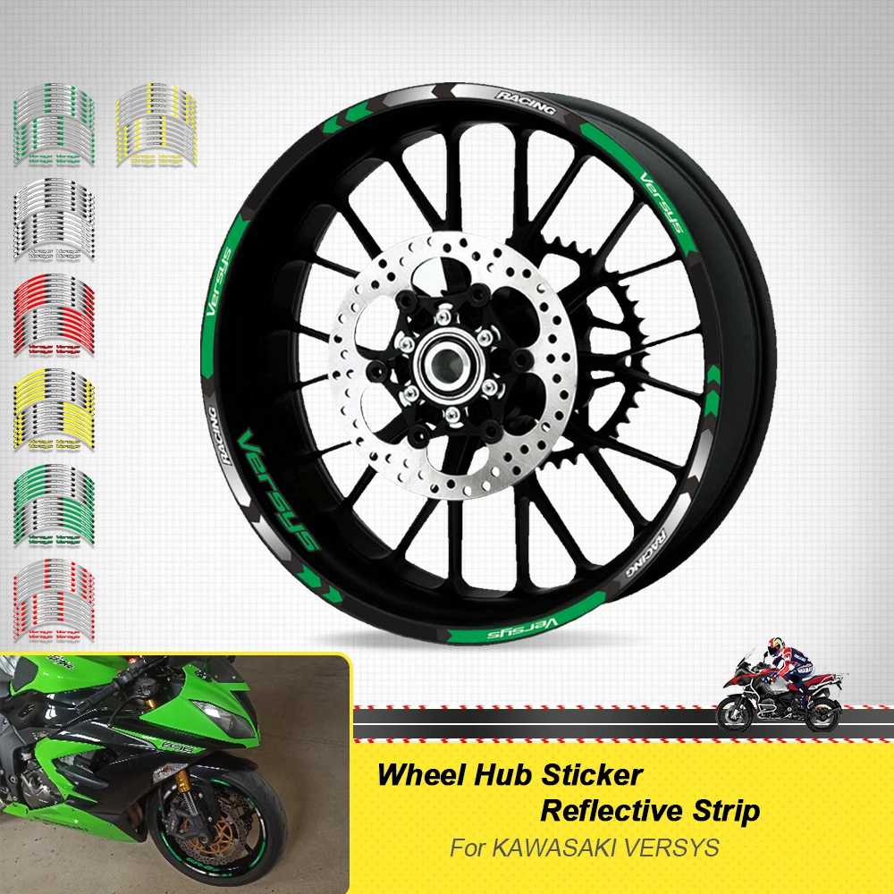 Motorcycle Accessories Sticker Wheel Hub Reflective Stripe Rim Tire Decals Set For Kawasaki VERSYS1000 versys650 versys 650 1000