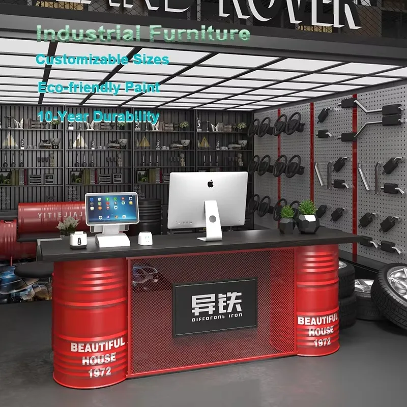 

Коммерческое качество, индустриальный стиль, железный высокотемпературный лак для выпечки, сосновое дерево, настольная стойка кассира, передняя барная стойка