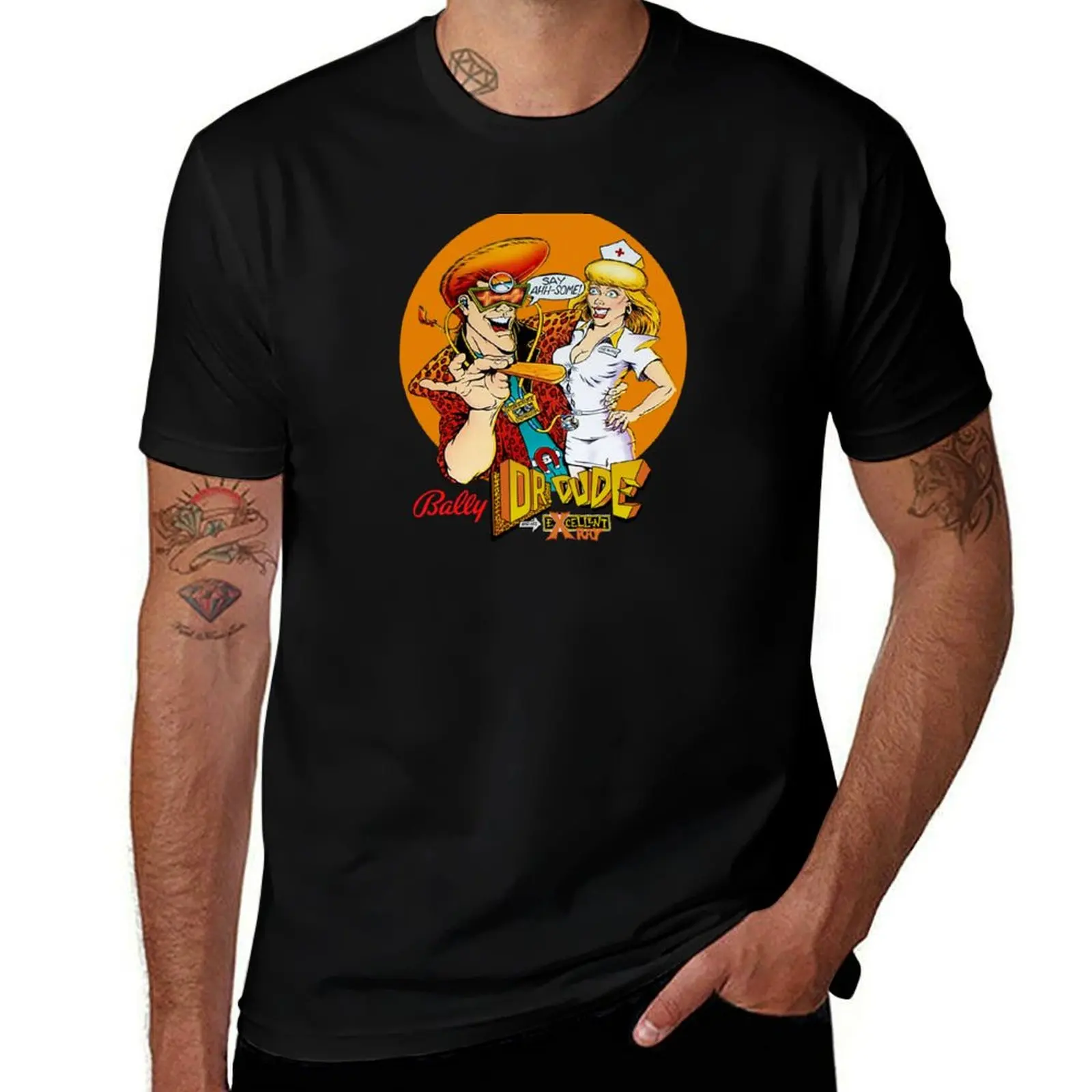 Dr Dude Pinball T-Shirt Casual Basic Short Sleeve T-Shirt