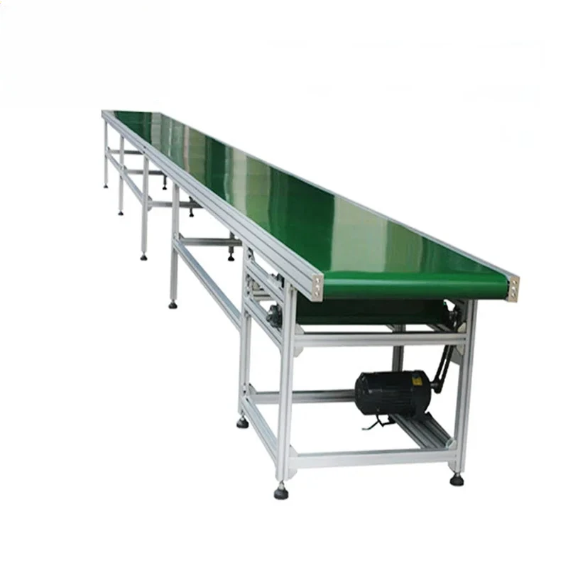 Chinese Factory Flat Belt Conveyor Factory Customization Green PVC Belt Conveyor System Design Food Grade White Belt Conveyor