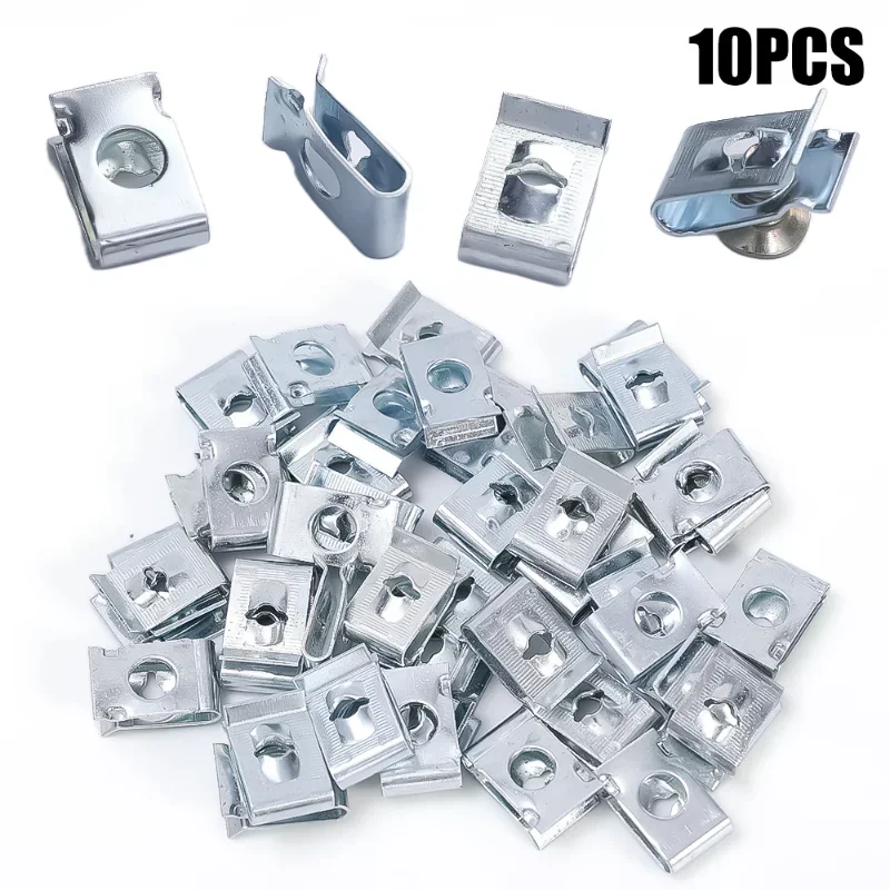 Metal U-clips for M4 and M5 Screws Car Bumper Fender Trim Panel Fastener U-shaped Self Tapping Screws Clamp Parts