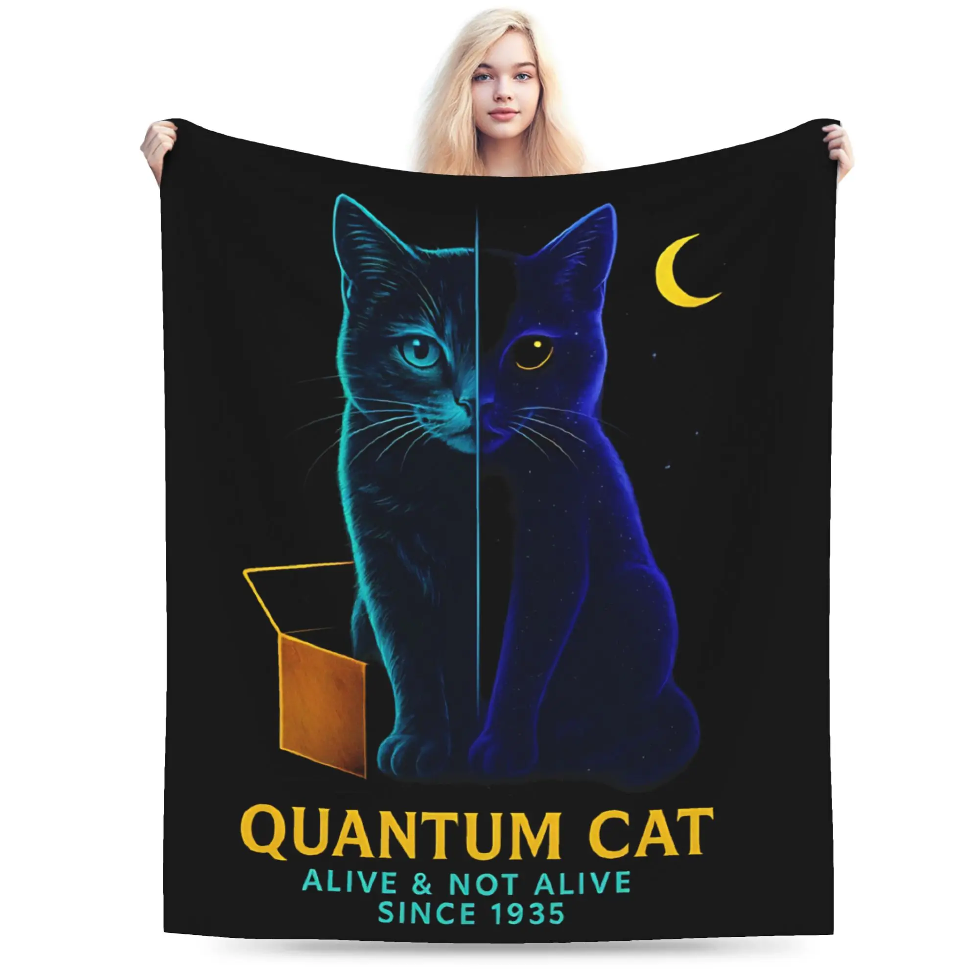 Alive & Not Alive Since 1935   Blanket Quantum Mechanics Cat Fuzzy Funny Soft Throw Blanket for Chair Covering Sofa  Winter