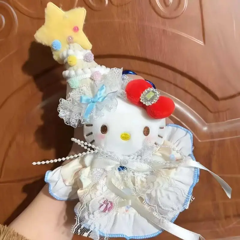 

Милая плюшевая кукла Hello Kitty, мягкая игрушка для девочек, модный брелок-подвеска для сумки, очаровательный подарок-украшение