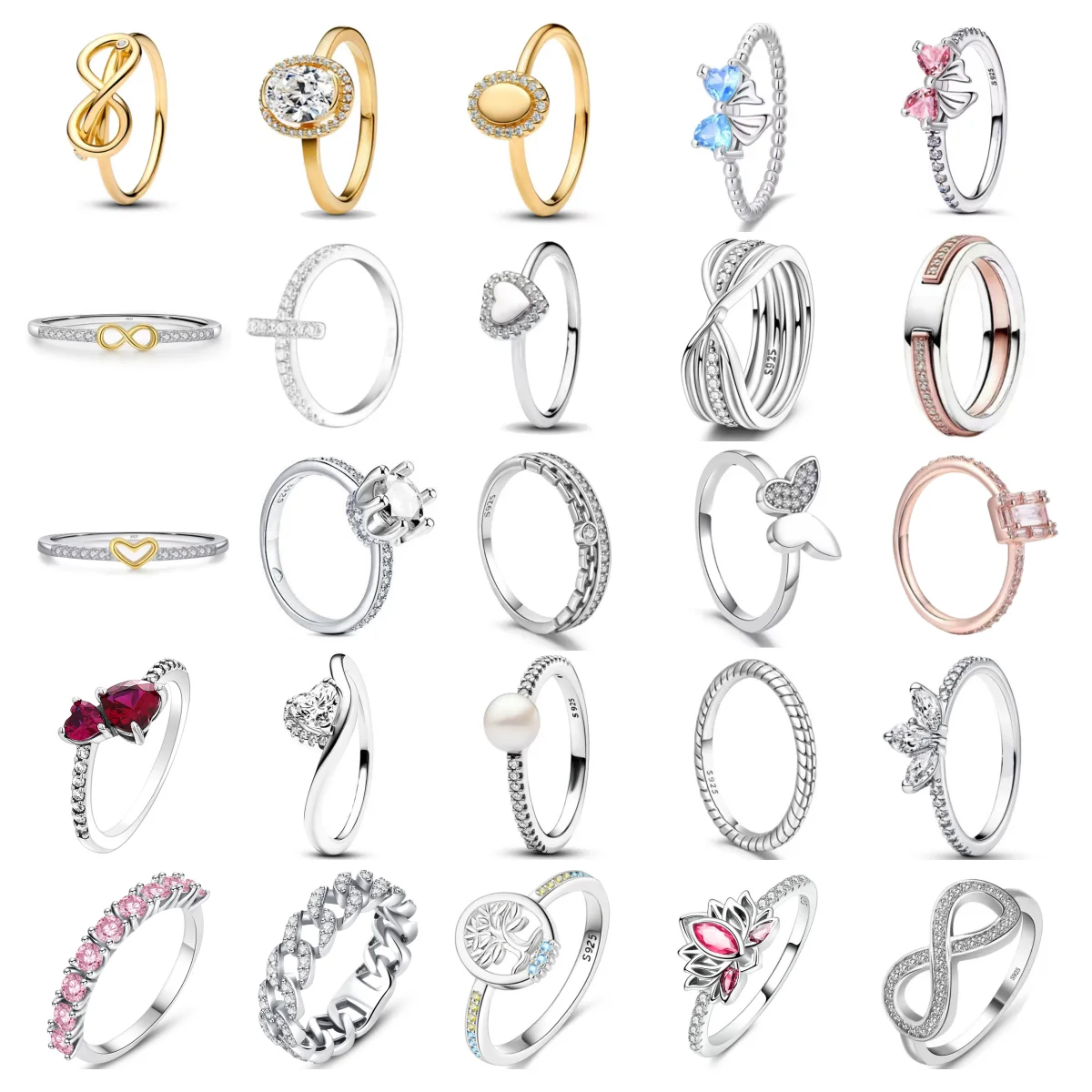 

2025 New In Hot Sale Rings Pink&Blue Bowknot Butterfly ring 6 7 8 9 Size fit Lover's Holiday Gift Women Jewelry