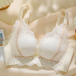 Adjustable Underwear Women's No Underwire Small Chest Gathered Bra Show Large Traceless Upper Support Bra Anti-Sagging Lace Bra