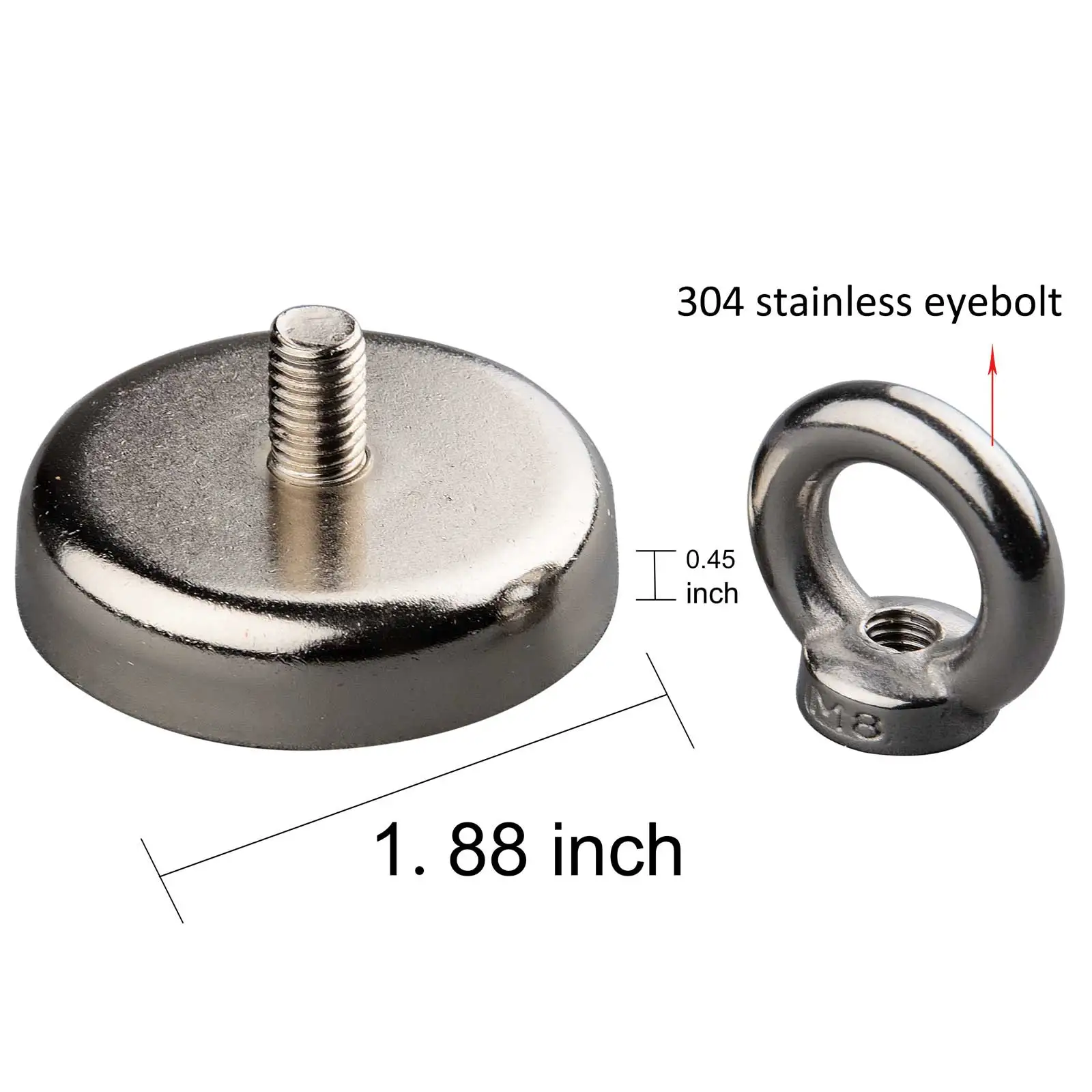 100KG  Fishing Salvage Magnets Powerful Outdoors Strong Neodymium Magnet with 10m Rope