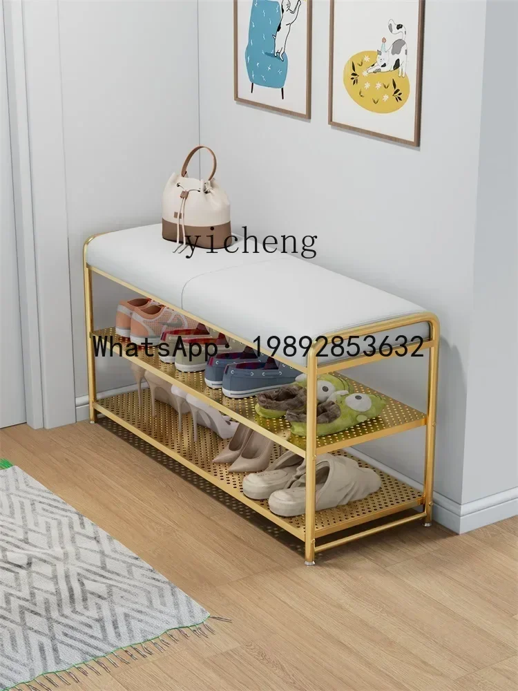 

X5 shoe change stool household door seated shoe wear stool integrated soft bag seat cushion shoe rack
