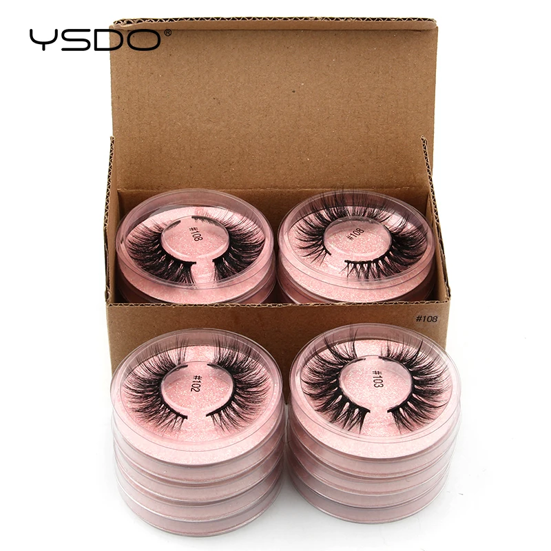 YSDO 10/20 Pairs Faux Mink Eyelashes Wholesale Natural Long Mink Strip Lashes Makeup Soft 3d False Eyelashes Maquiagem Faux Cils