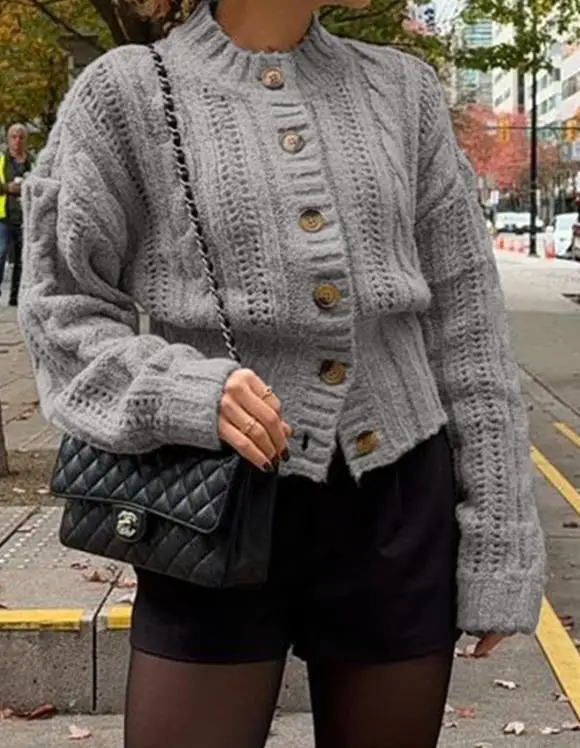 

2026 Autumn and Winter Elegant New Fashion Casual Vacation Versatile Woolen Long Sleeved Shirt Sweater Tops Women's Clothing