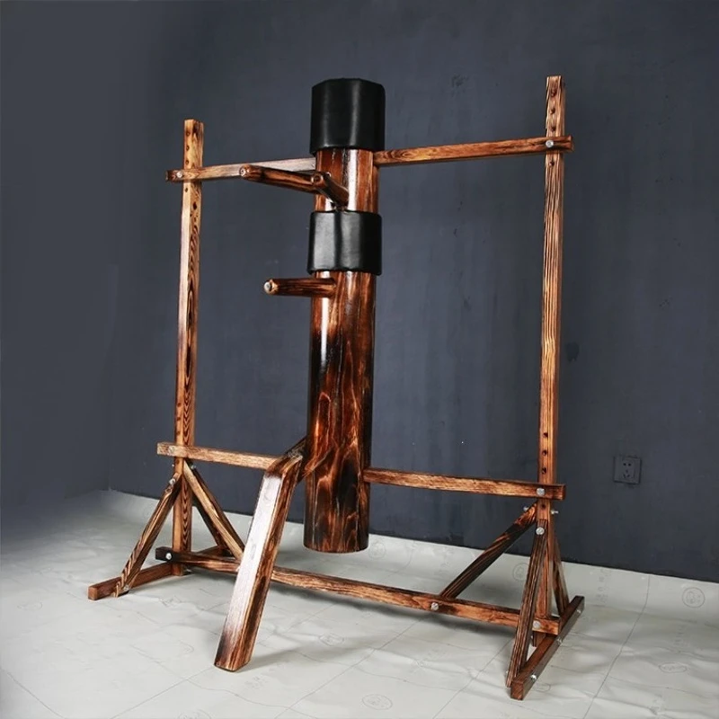 Wing Chun exercises, wall wooden piles, frame wooden piles
