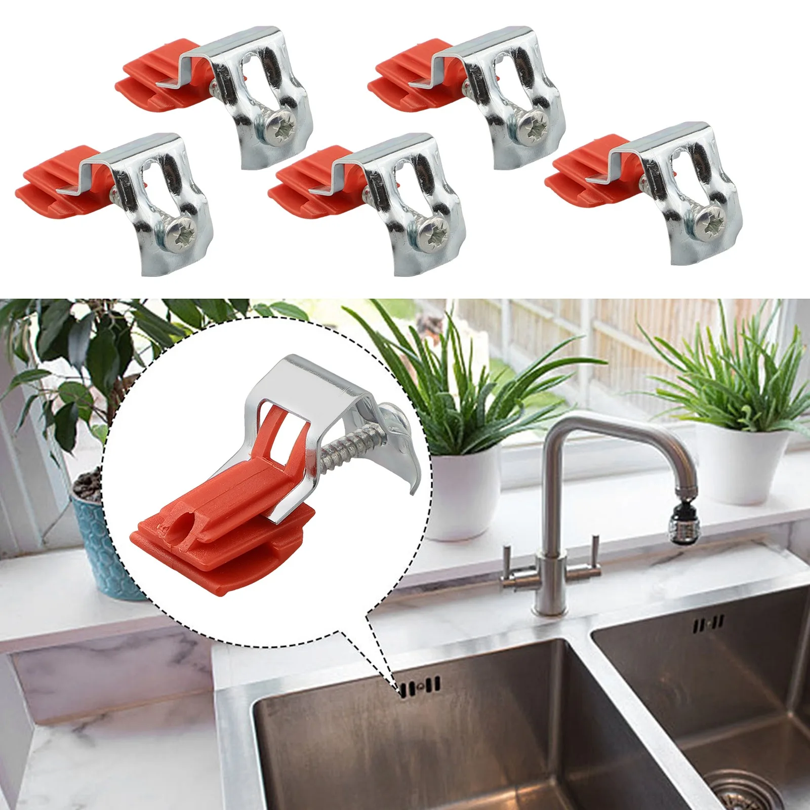 No Wall Damage Kitchen Sink Mounting Clips Kitchen Sink Accessories Easy Installation Plastic + Manganese Steel