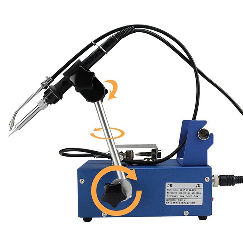 ASS-385A ดิจิตอลจอแสดงผลอัตโนมัติเครื่องบัดกรี 75W ประเภทเหยียบเท้าอัตโนมัติดีบุก Feeding ดีบุก BGA การประสาน Station