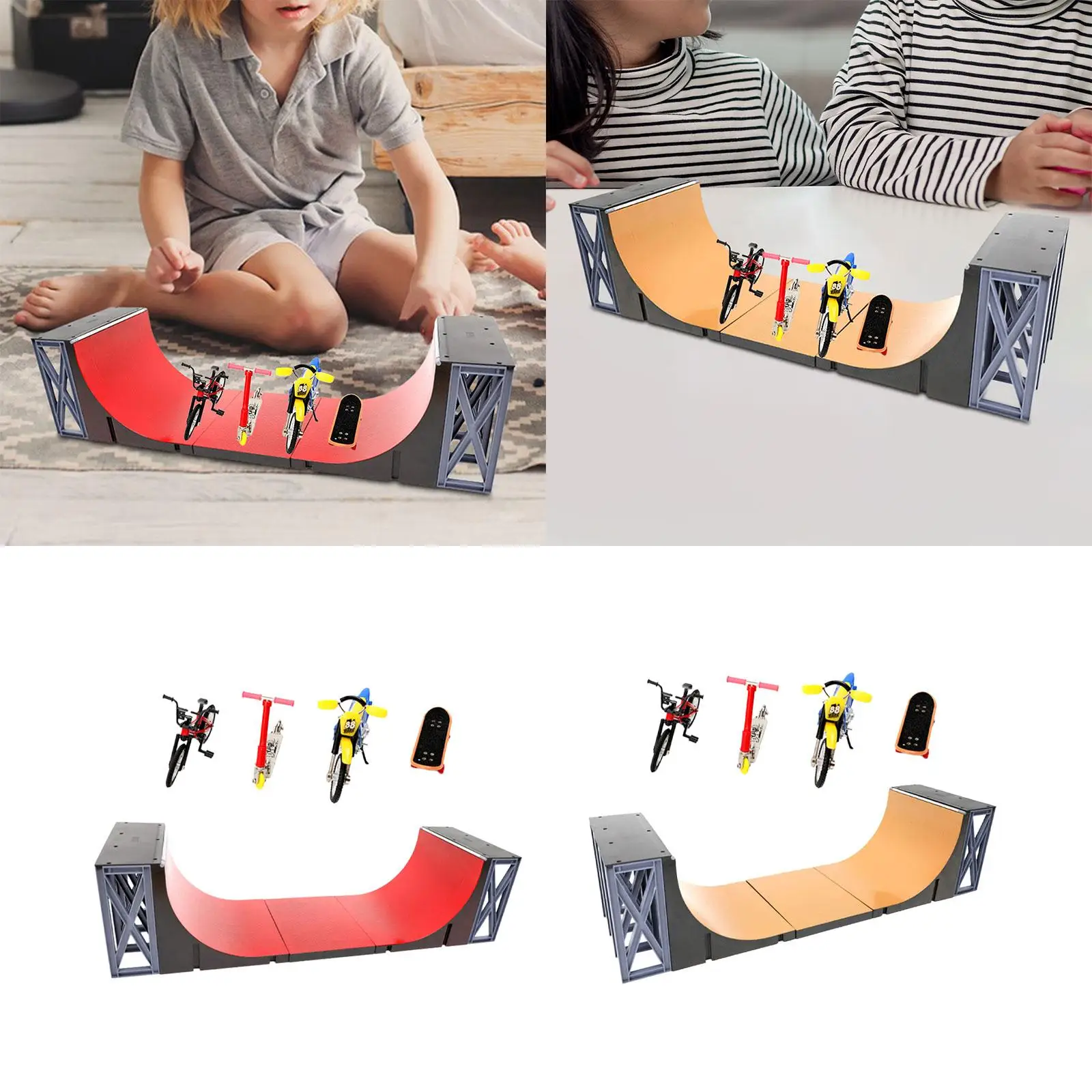 5Pcs Finger Skateboard Park Finger Skateboard Toys Finger Scooters Skating Board Finger Skateboard Ramps Toys for Adults