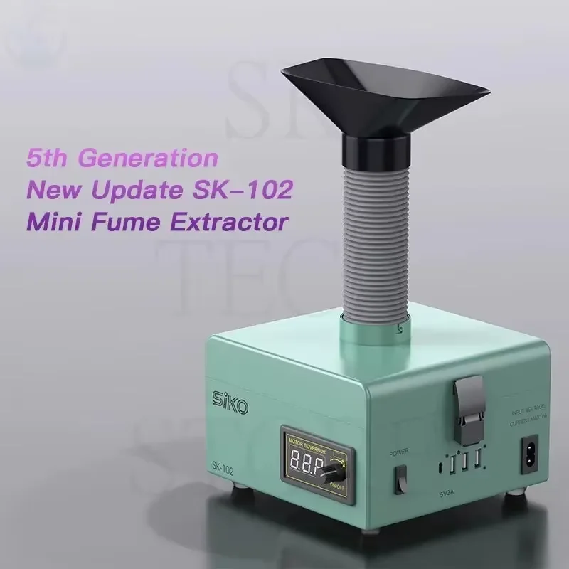 SK-102 연기 추출기 150W 납땜 연기 추출기, 3단계 필터 및 조각 DIY 용접용 LED 강력한 흡입 정수기