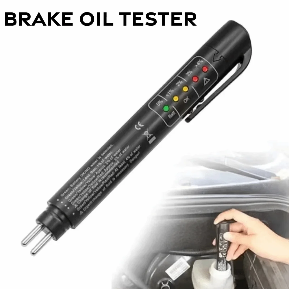 5 LED Indicators Brake Fluid Tester Calibrated for DOT3/4/5.1 Accurate Diagnostic Brake Oil Tester LED Display