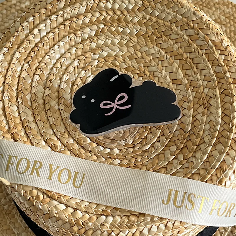 

Korean Cute Black Cat Bracket Universal Accessories Mobile Phone Case Cover Stand Holder Support For iPhone 16 15 14 13 Samsung