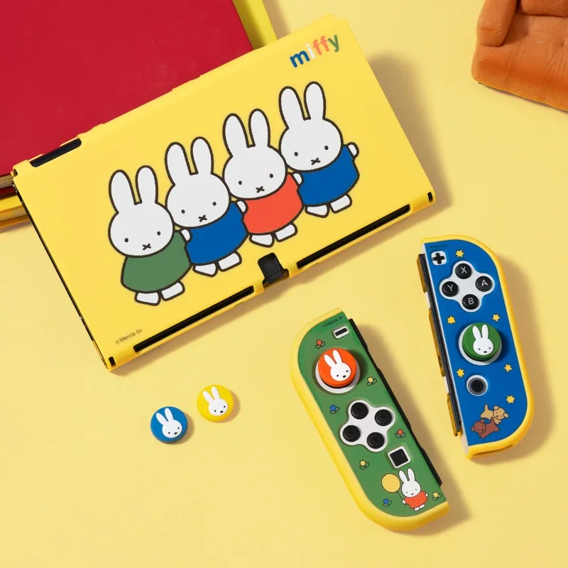 Limited Edition Miffy Protective Case Set Suitable for Switch2 OLED Cartoon Joystick Cap Detachable Anti-Scratches Hard Shell