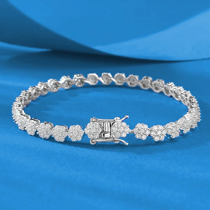 

Luxury 18K Solid Platinum PT950 certifid snowflake bracelet for women ns style versatile high-end jewelry