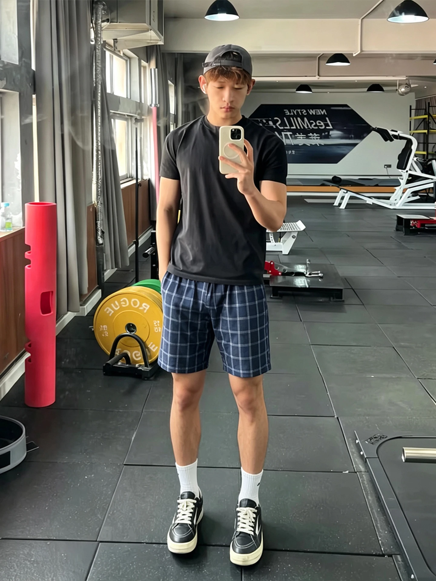 American Retro Plaid Shorts Men's Summer Thin CleanFit Five-Quarter Pants Sports Training Loose Men's Mid-Pants