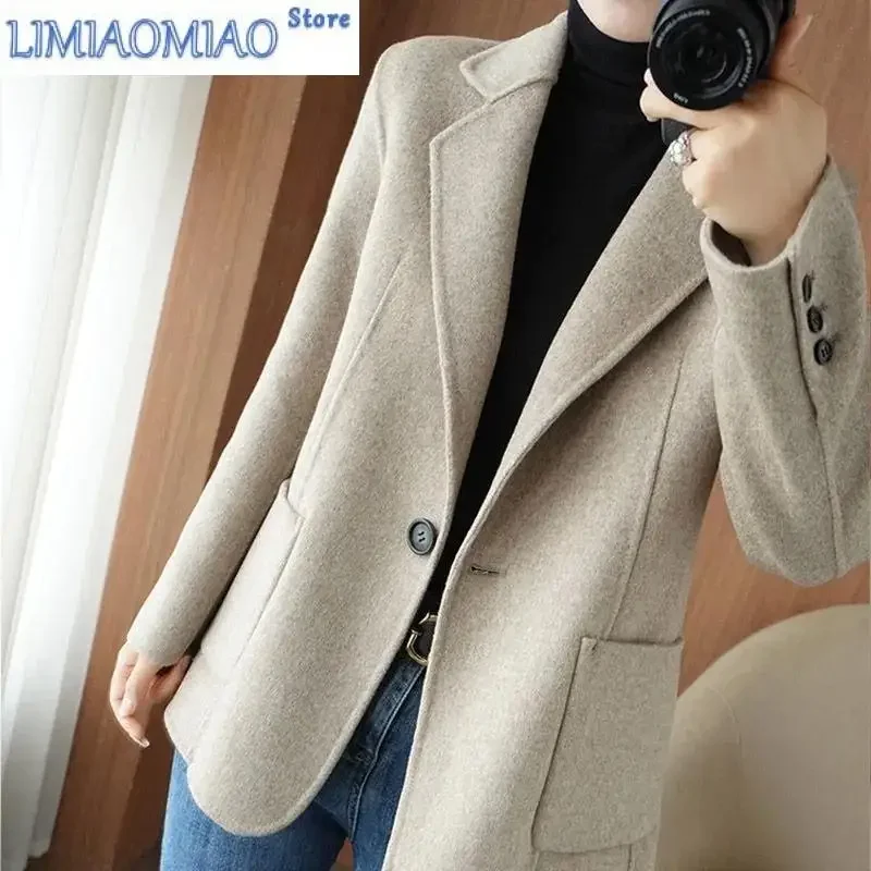 

New Autumn Winter Wool Jacket Womens Clothing Short Woolen Coats Slim Wild Elegant Female Korean Outerwear Thick Blazer Female