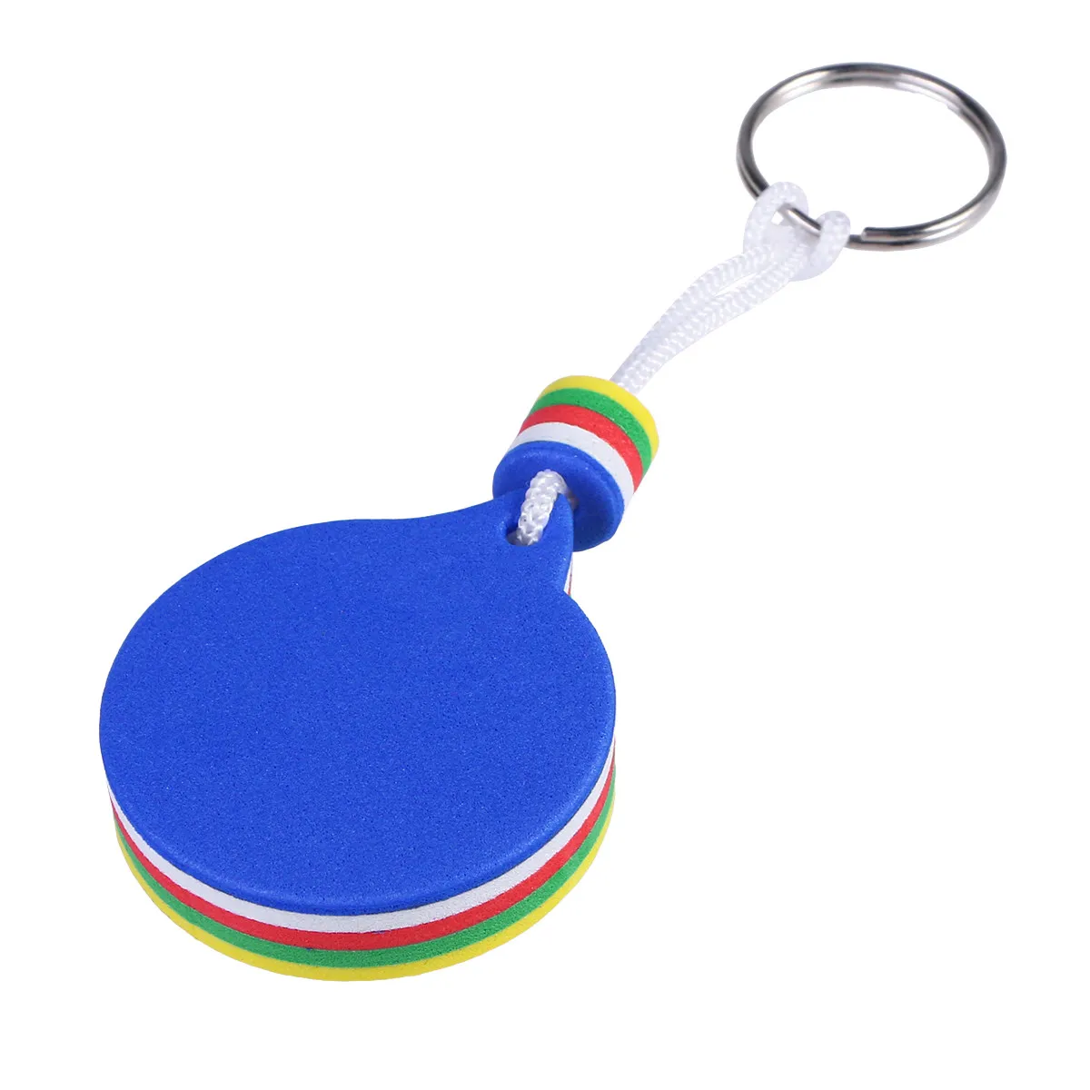 

2Pcs Eva Floater Keychain Creative Colorful Circle Shape Buoyant Key Ring for Marine Activities Rafting Canoeing
