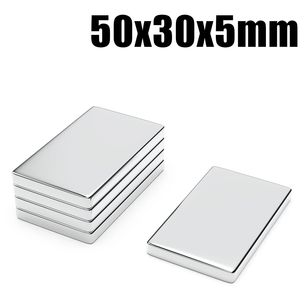 1/2/5 Pcs 50x30x5 N35 Neodymium Magnet 50mm X 30mm X 5mm NdFeB Block Super Powerful Strong Permanent Magnetic imanes