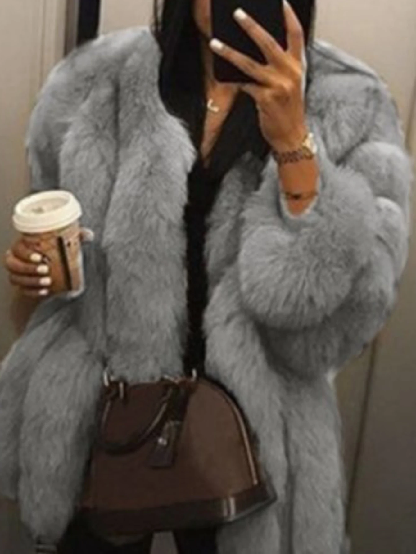 

Women's Autumn Winter Long Sleeve Crew Neck Flocking Casual Coats Warm Fashion Comfortable Solid Color Open Front Date