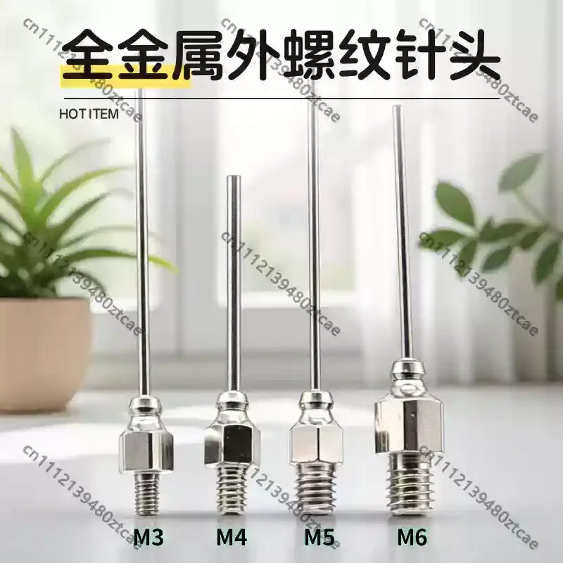 External Thread Needle, Stainless Steel Precision Dispensing Nozzle Custom Extended Tip