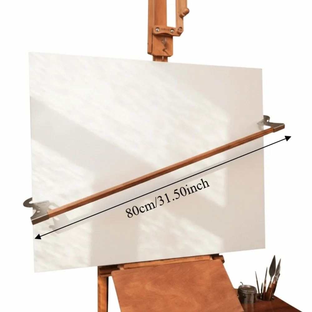 Suporte de Madeira para Artistas com Apoio para as Mãos, Altura e Ângulo Ajustáveis, Robusto, para Pintura a Óleo, com Design Suspenso para Estabilização