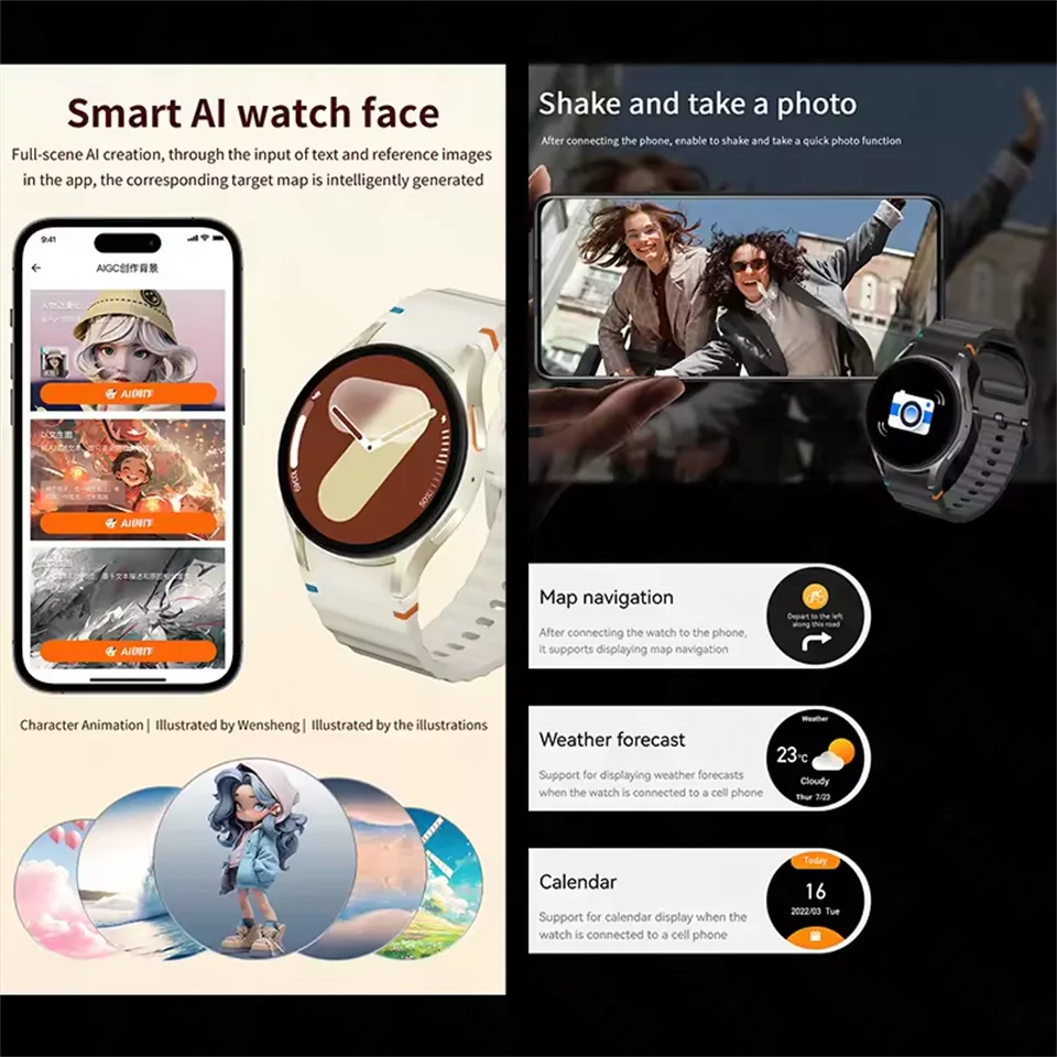 2025New montre originale Smartwatch 1.3 pouces AMOLED Chat GPT GPS NFC boussole IP68 étanche horloge Bluetooth appel montre intelligente hommes